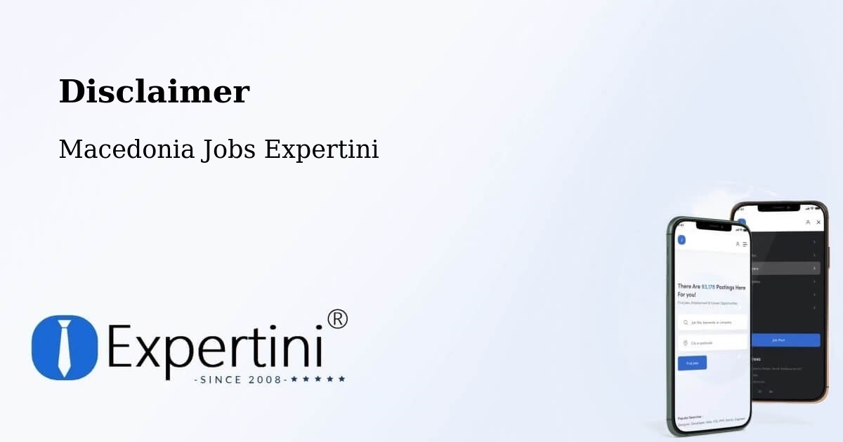 Disclaimer – Bučin - Macedonia Jobs Expertini